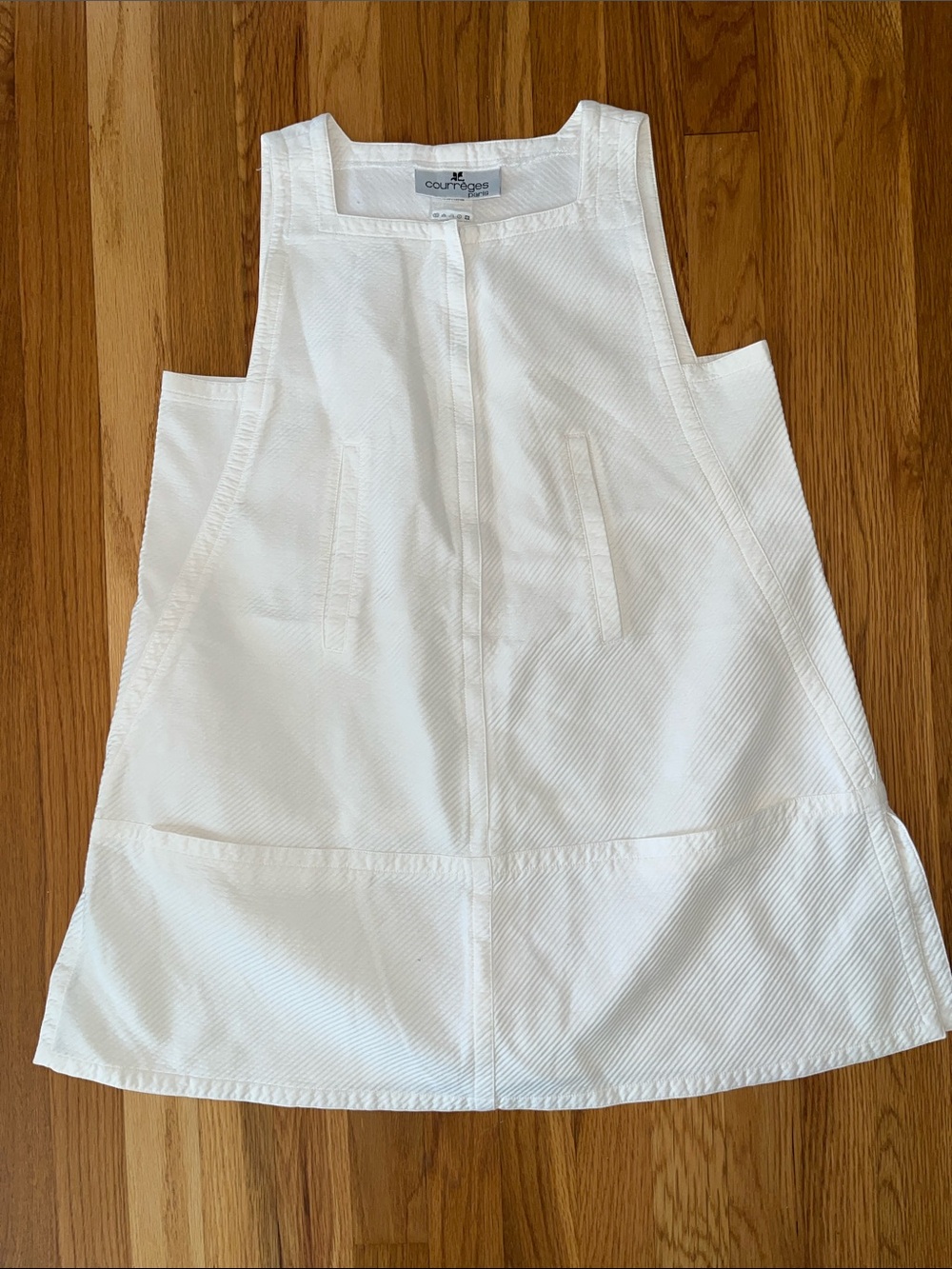 Courreges Paris Cotton Mini Dress White Size 42 Large